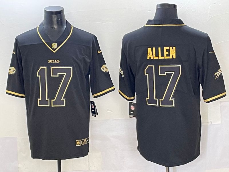 Men 2025 Buffalo Bills #17 Allen Black Gold Nike Limited NFL Jersey style 7224